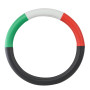 Heavy Duty 18" Steering Wheel Covers Half Black With Green, White And Red In Deluxe Colorway Series-Grand General-54037