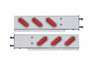 3-3/4" Bolt Pattern Stainless Spring Loaded Light Bar With 6" Oval 19 LED Lights (Pair)