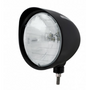 Black "Billet" Style Groove Headlight With Visor H6024 Bulb