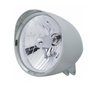 Motorcycle Chrome "Chopper" Headlight With Smooth Visor Crystal H4 Bulb
