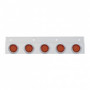 Stainless Top Mud Flap Plate With 5X 9 LED 2" Reflector Lights & Visors - Red LED