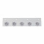 Stainless Top Mud Flap Plate With 5X 9 LED 2" Reflector Lights & Visors - Red LED