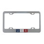 USA Scripted Chrome Plated Steel License Plate Frame With 4 Holes-Grand General-60052