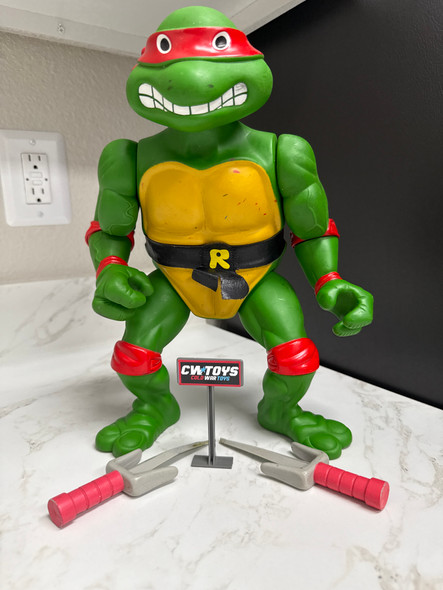 1989 Giant Teenage Mutrant Ninja Turttles Raphael Complete With Belt and Sais