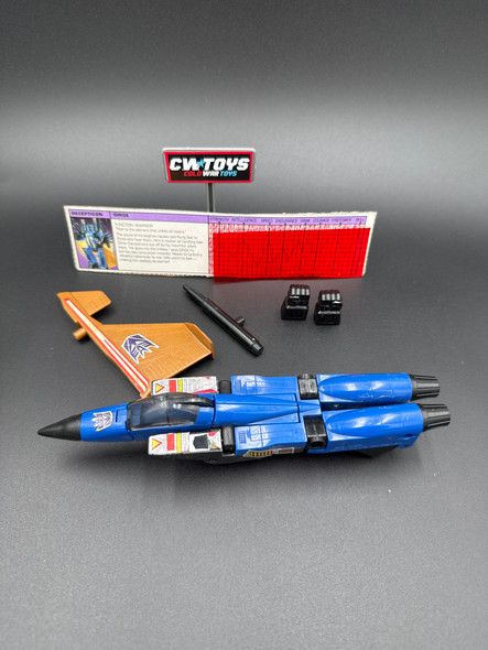 1985 G1 Transformers Dirge Missing Wing and Missile With Specs 61004