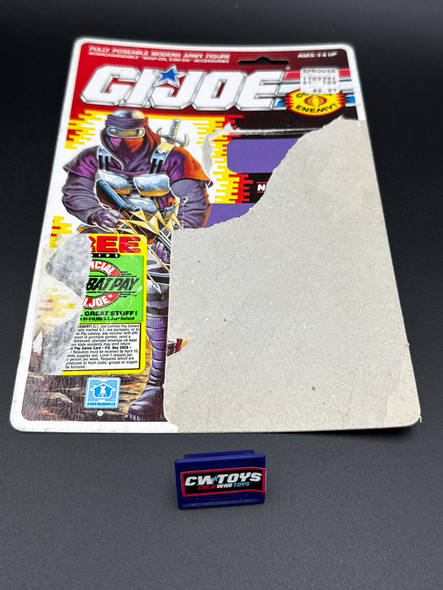 1989 GI Joe Cobra Night Creeper Full Uncut Cardback Filecard 