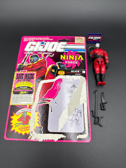 1992 GI Joe Ninja Force Red Slice Complete Uncut Cardback Filecard 62151