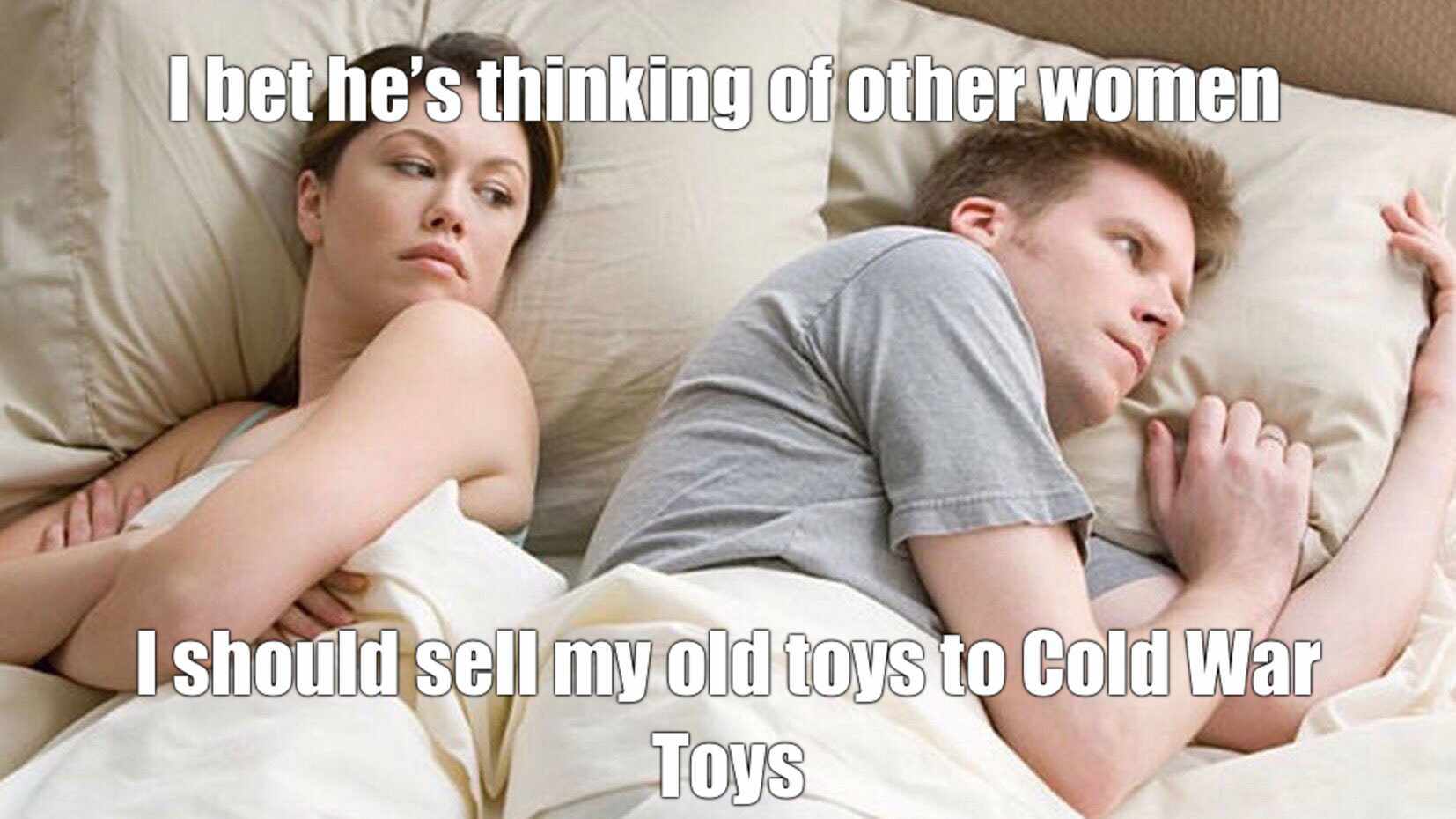Jealous Girlfriend of man wanting to sell vintage toys to Cold War Toys