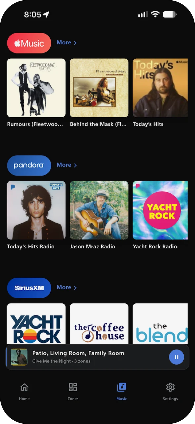 TuneBridge music screen