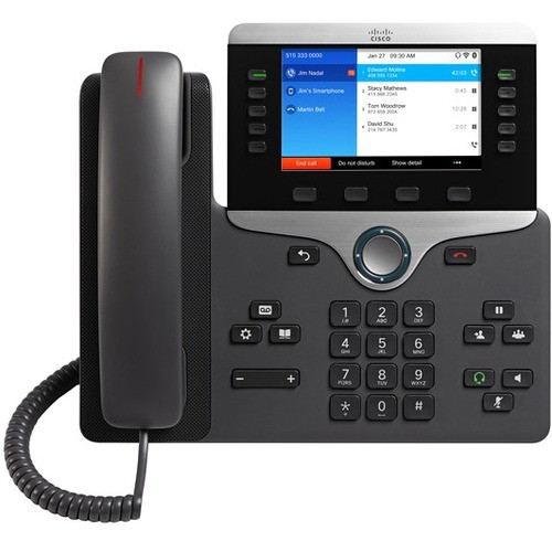 Cisco CP-8861-K9= 8861 IP Phone - Corded/Cordless - Corded - Bluetooth - Wall Mountable, Desktop - Black