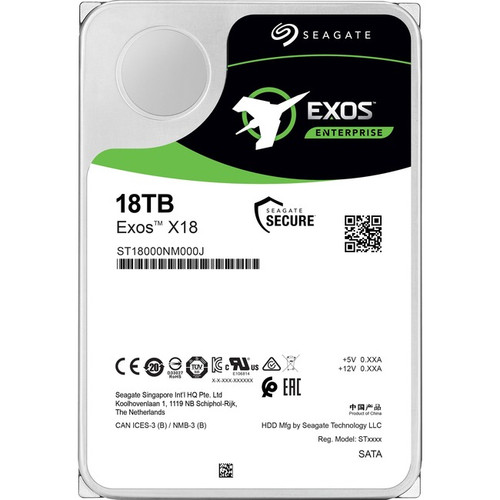 Seagate ST18000NM000J Exos X18 ST18000NM000J 18 TB Hard Drive - Internal - SATA (SATA/600)