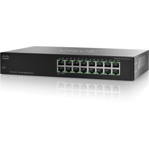 Cisco SG100-16-NA SG100-16 16-Port Gigabit Switch Refurbished