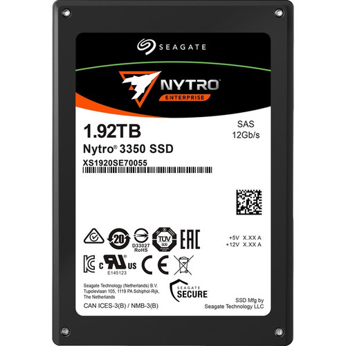 Seagate XS1920SE70055 Nytro 3000 XS1920SE70055 1.92 TB Solid State Drive - 2.5" Internal - SAS (12Gb/s SAS)