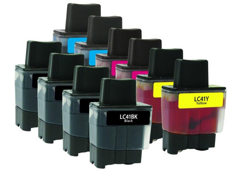 HouseOfToners Compatible Replacement for Brother LC-41 LC41 Ink Cartridge 10PK - 4 Black, 2 Cyan, 2 Magenta, 2 Yellow