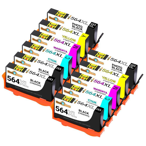 HouseOfToners Remanufactured Replacement for HP 564XL High Yield Ink Cartridge 11PK - 3 Black, 2 Cyan, 2 Magenta, 2 Yellow, 2 Photo Black - Shows Accurate Ink Levels