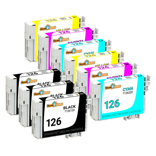 HouseOfToners Remanufactured Replacement for Epson 126 Series High Yield Ink Cartridge 9PK - 3 Black, 2 Cyan, 2 Magenta, 2 Yellow
