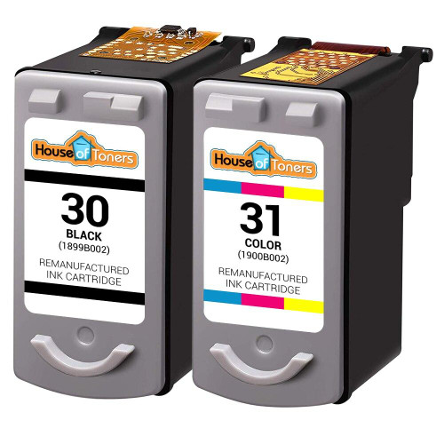 HouseOfToners Remanufactured Replacement for Canon PG-30 and CL-31 Ink Cartridges 2PK - 1 Black, 1 Color
