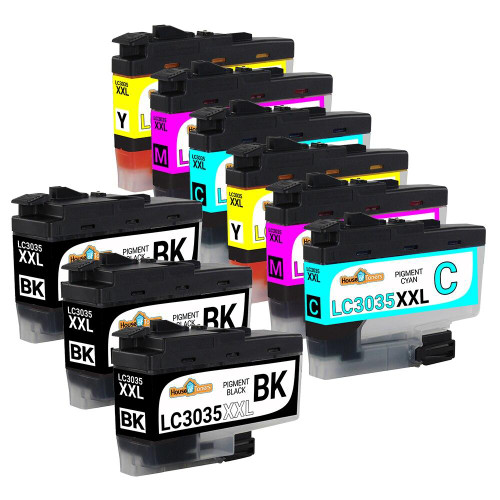 HouseOfToners Compatible Replacement for Brother LC3035 Ultra HY Ink Cartridge 9PK - 3 Black, 2 Cyan, 2 Magenta, 2 Yellow