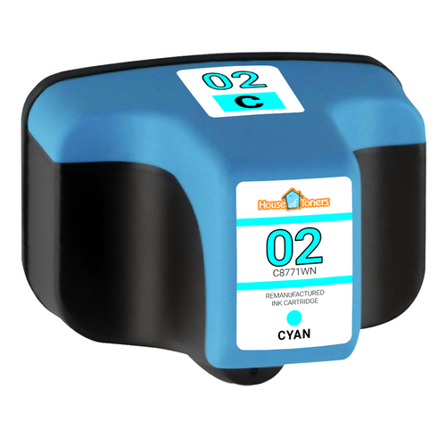 HP #02 (C8771WN) High Yield Cyan Ink Cartridge (Remanufactured)