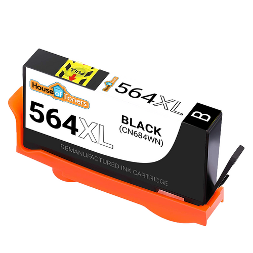 HP #564XL (CN684WN) High Yield Black Ink Cartridge (Remanufactured) - Shows Accurate Ink Levels