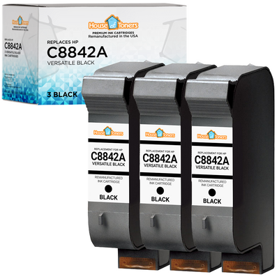 HP C8842A インクカートリッジ　40ml 3個セット Hybrid Black Fits HP C8842A Hybrid Black Ink Cartridge Lot