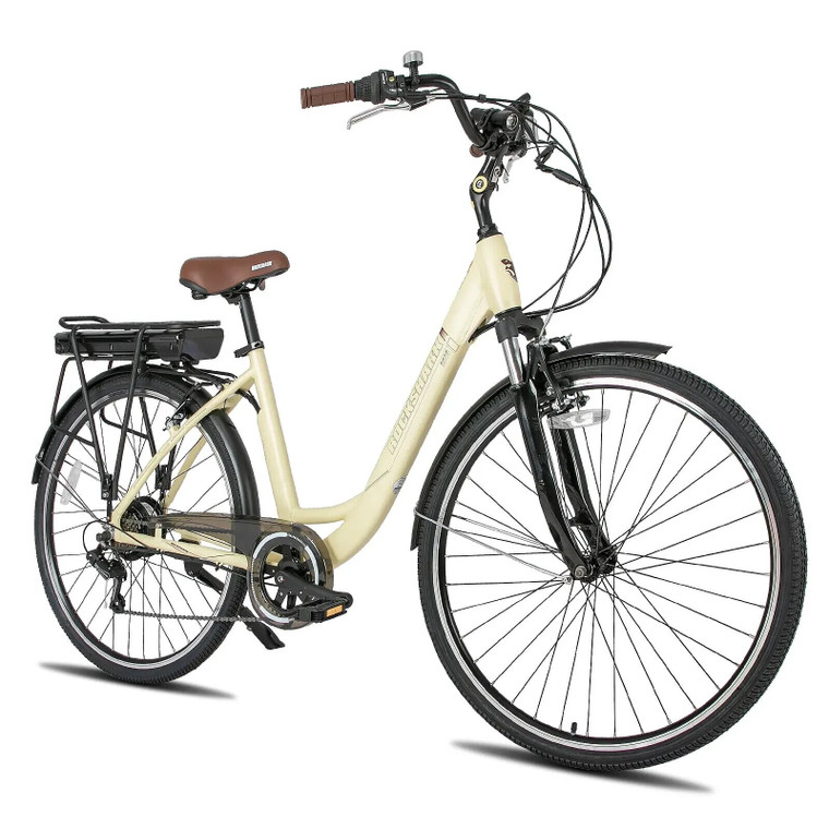 28" E-BIKE HILAND HAWKIN 36V ELECTRIC UNISEX HYBRID YELLOW CRUISER 250W MOTOR