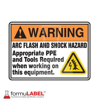 ANSI Warning Safety Sign: Arc Flash And Shock Hazard