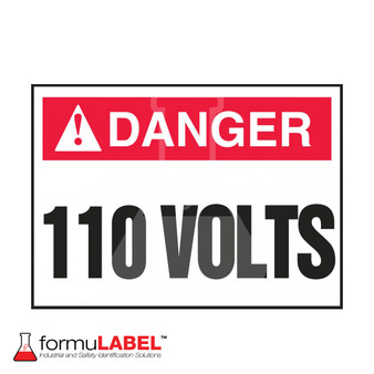 110 Volts ANSI ISO Sign