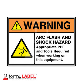 "Appropriate PPE and Tools Required when working on this equipment" ANSI ISO Warning Safety Sign