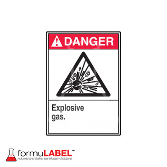 ANSI sign notifying presence of explosive gas.