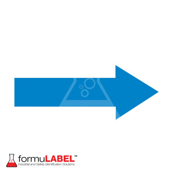 Right directional pointing arrow floor sign.