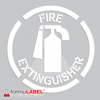Fire Extinguisher white floor marking.