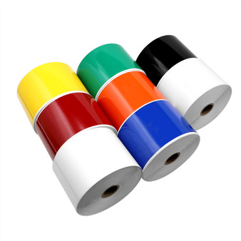 Rolls of multi colored 3" formuLABEL EG Reflective Vinyl