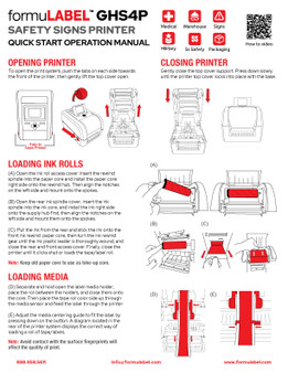GHS4P Safety Signs Printer Quick Start Operational Manual