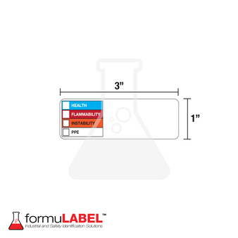 formuLABEL™ RTK Color Bar 1" x 3" (250 Labels) with measurements.