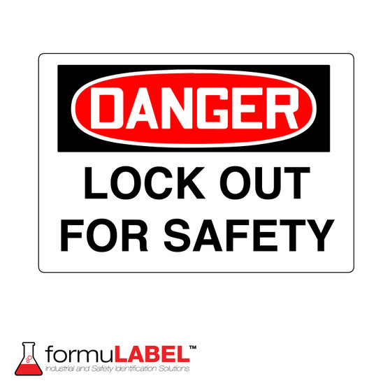 Lock Out for Safety sign to indicate equipment or machinery is locked and should not be operated by unauthorized personnel. 