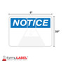 formuLABEL™ OSHA Header 3.5" x 5" Rolls (250 Labels), OSHA: Notice with measurements.