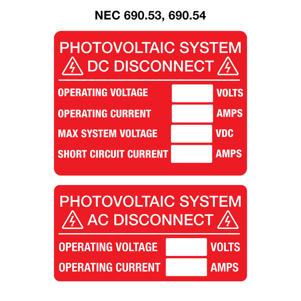 Photovoltaic System AC / DC Disconnect NEC 690.13 (B) - Solar
