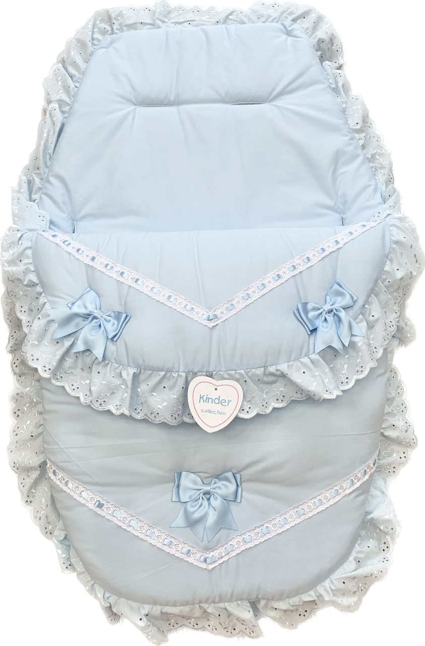 4899 KINDER POLY COTTON & SATIN BOWS 3 IN 1 - BLUE - G and J Baby