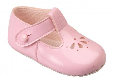 B617P BAYPODS PATENT PETAL PUNCH T BAR SHOE - PINK