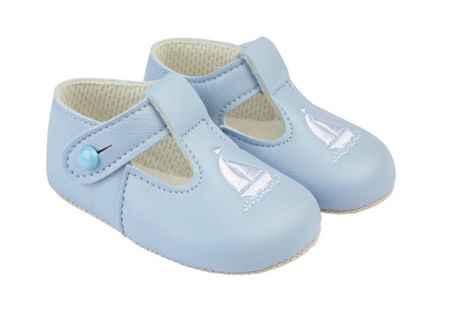 B119BB BAYPODS 'SAILBOAT' T BAR SHOES  - BLUE/WHITE