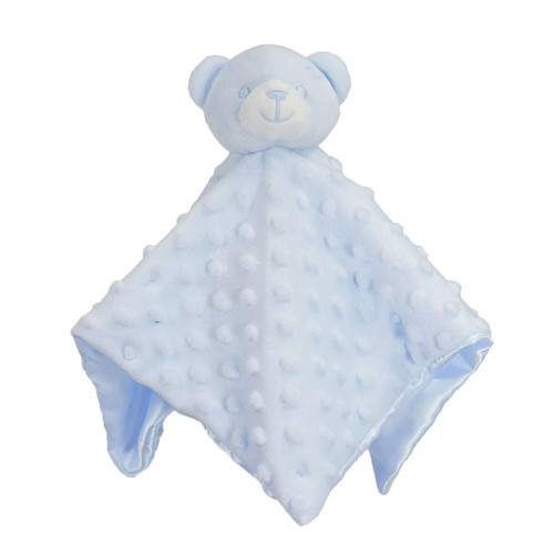 BC34-B SOFT TOUCH BUBBLE VELOUR BABY BEAR COMFORTER - BLUE