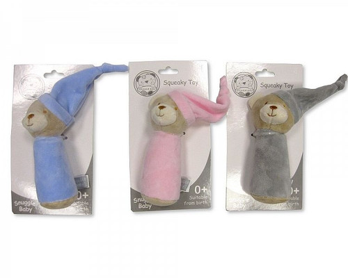 25-0880 SNUGGLE BABY BABY SQUEAKY TOY - GREY