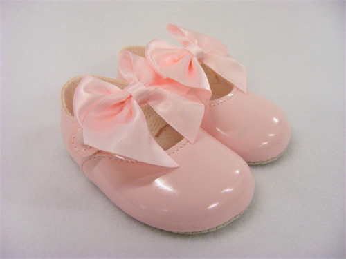 BAYPODS B025P SOFT SOLE LARGE BOW SHOE - PINK/PINK