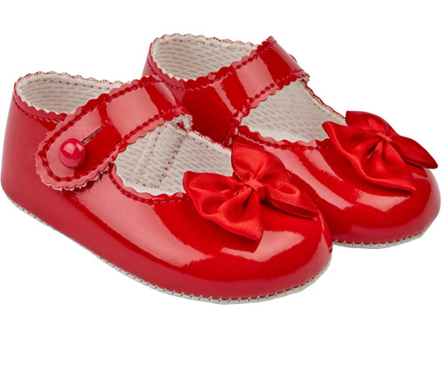 B604R BAYPODS PICOT BOW TRIM SHOES - RED