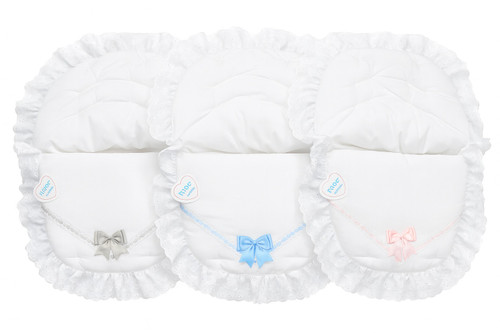 4902 KINDER POLYCOTTON & SATIN BOW CAR SEAT COZY