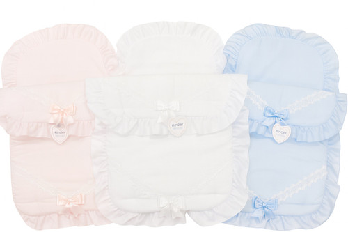 6565 'KINDER COLLECTION' DOBBY SPOT DAISY LACE PRAM SET