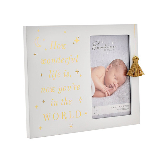 BM219 BAMBINO WOODEN HOW WONDERFUL LIFE IS PHOTO FRAME 4x6"