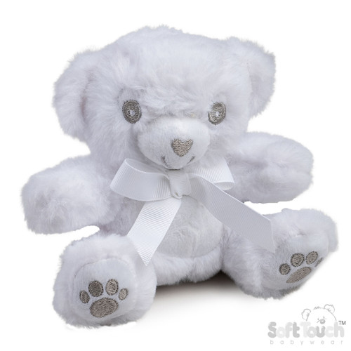 TB115 W SOFT TOUCH 15CMS TEDDY BEAR -- WHITE