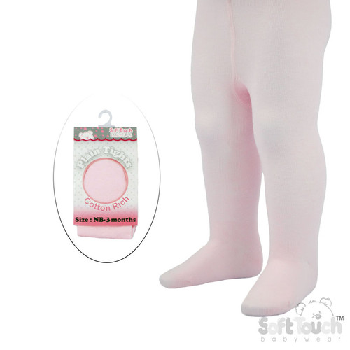 4T82-P SOFT TOUCH PLAIN  TIGHTS - PINK